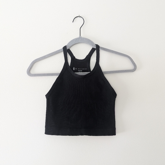 Free People Movement Happiness Runs Crop Tank Ribbed Made in USA - Picture 4 of 9